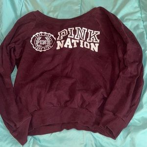 Pink Nation Victoria Secret Sweatshirt Maroon